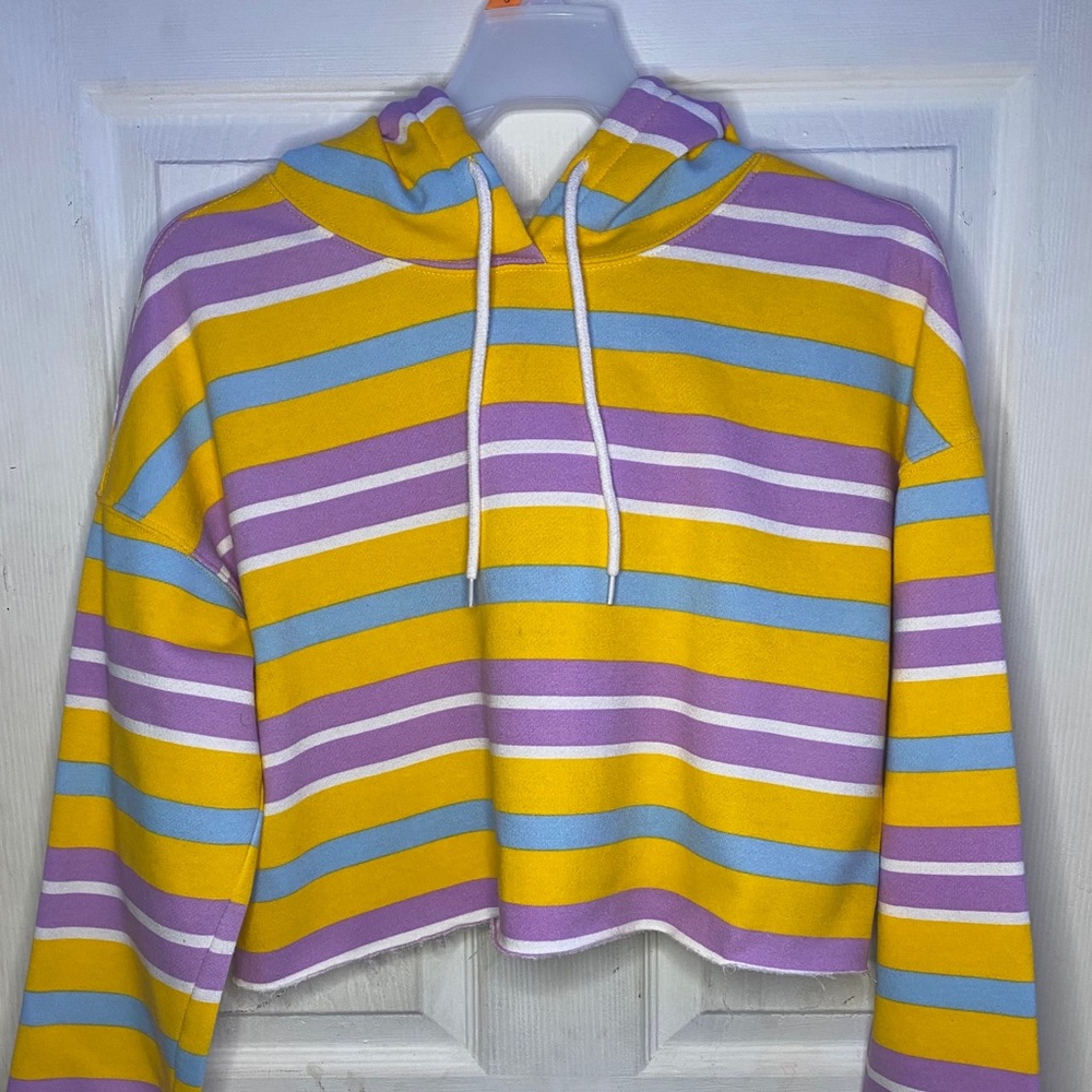Stripe hoodie with long sleeve / size large